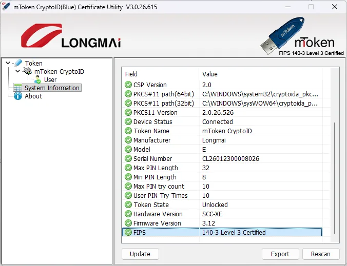 mToken Blue (CryptoID) driver